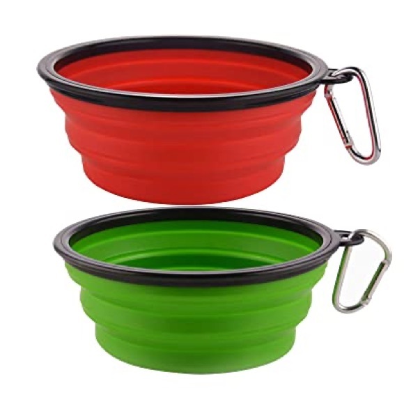 NEW Foldable Silicone Portable Travel Bowl Dogs - Picture 3 of 8